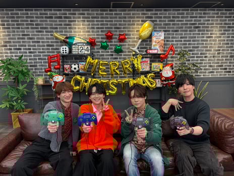 【【#44】キスマイ宮田のニコ生やったってit’s Alright!・番組レポート】
宮田俊哉とゲストたちの「男だらけのクリスマスイブ！」
戸谷菊之介、狩野翔、石谷春貴とゆる〜いトーク満載の一夜
～懐かしの『スマブラ』で4人の“大乱闘”も！？〜