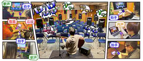 ドワンゴとヤマハ、最新技術の共同実験を
「ニコニコネット超会議」で実施
ご自宅の声援を生放送の場に音で届けることが可能に
～「SoundUD」による遠隔応援システムで新しい視聴体験の提供に挑戦～