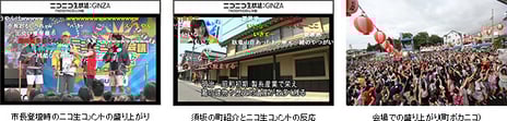 長野県須坂市でニコニコ町会議が開催
ネット来場者25万人を記録！会場来場者は5千人に
～特産品や観光名所など、須坂市の魅力をニコニコ生放送で全国に配信～