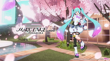 桜満開のVR空間で初音ミクと花見
VRワールド『MIKU LAND β mini YOSAKURA』開催決定
ミニライブ、フォトコンテスト、新グッズなど
～4月29日～5月1日、「ニコニコネット超会議2021」と同時開催～